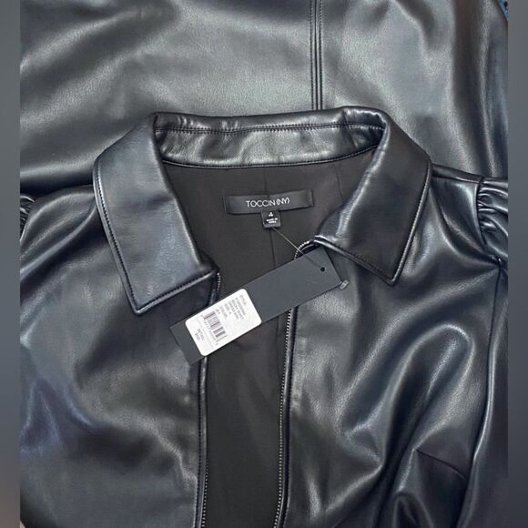 Alice By Temperley Becky Faux Leather Shirt Dress size 4 - Picture 13 of 14